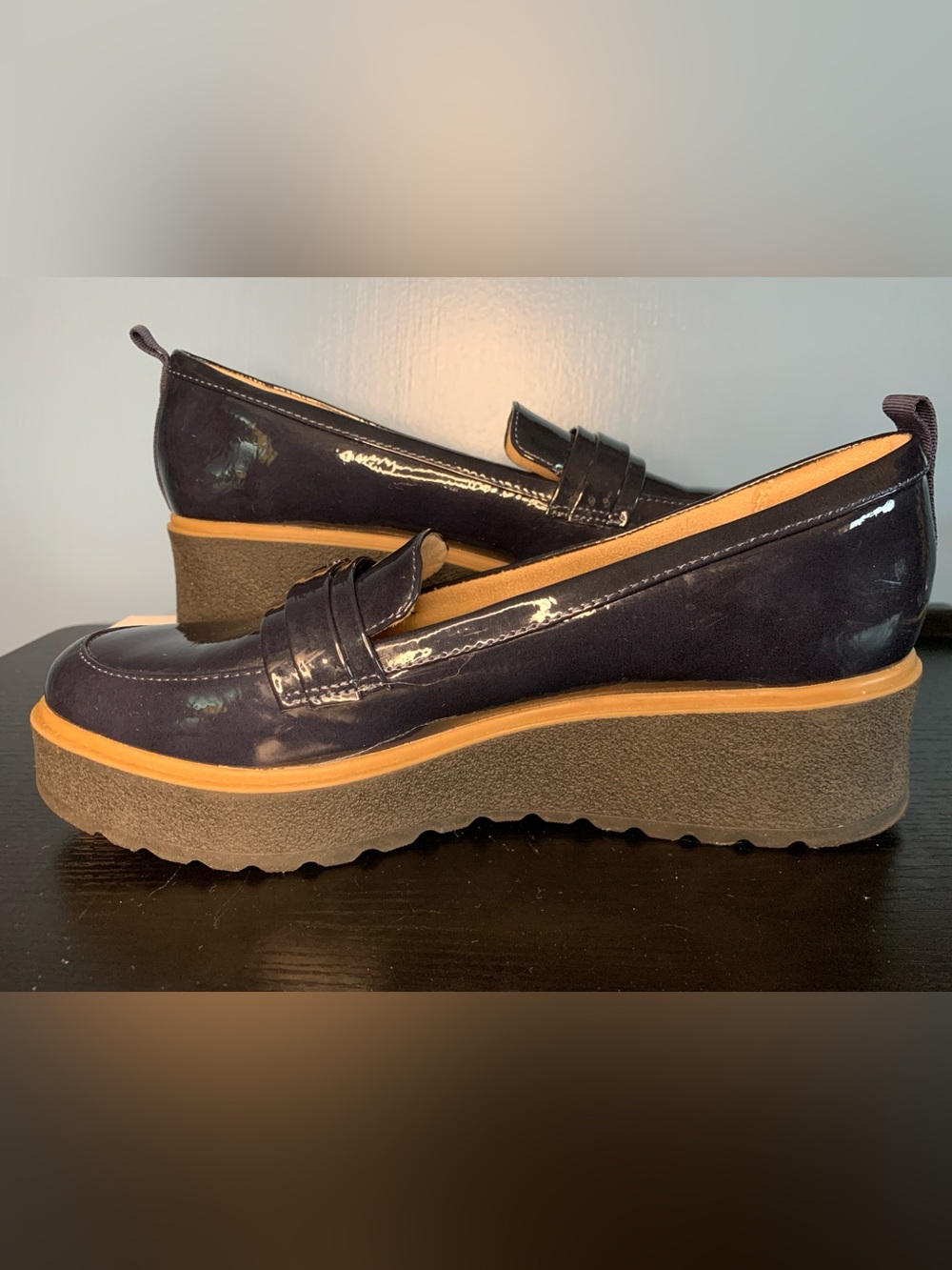 Naturalizer Navy Patent Platform Loafers